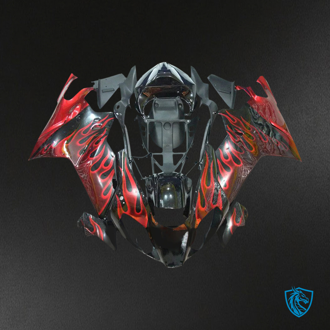 Aprilia RSV 1000 (2003-2006) Fairing Kit - Red Flame & Black Style 4 - ABS Bodywork
