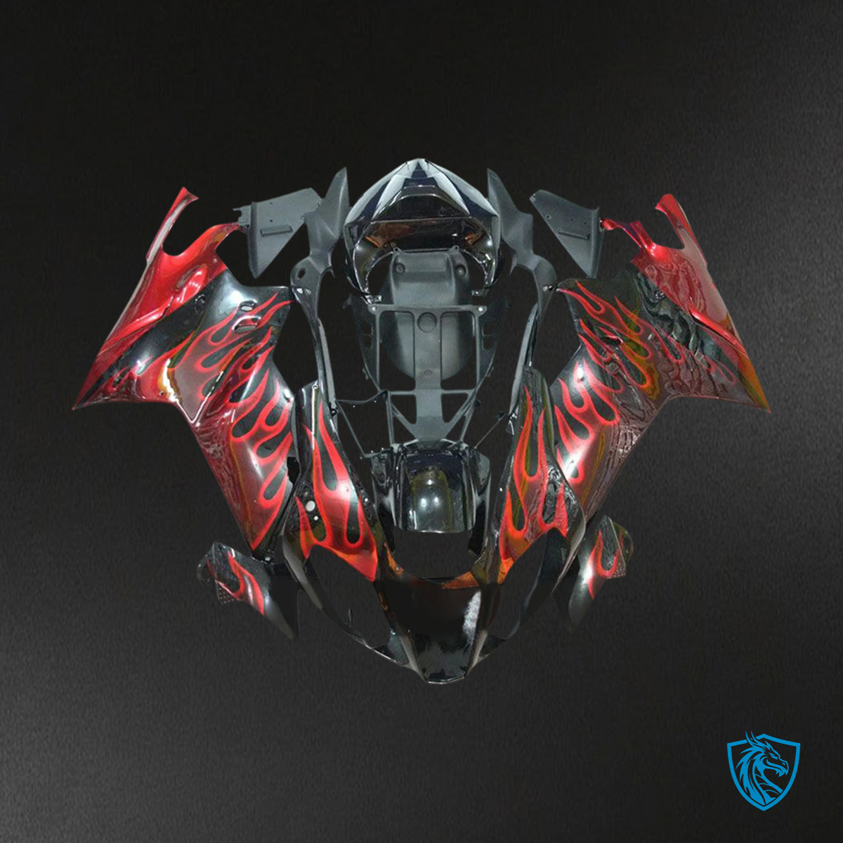 Aprilia RSV 1000 (2003-2006) Fairing Kit - Red Flame & Black Style 4 - ABS Bodywork