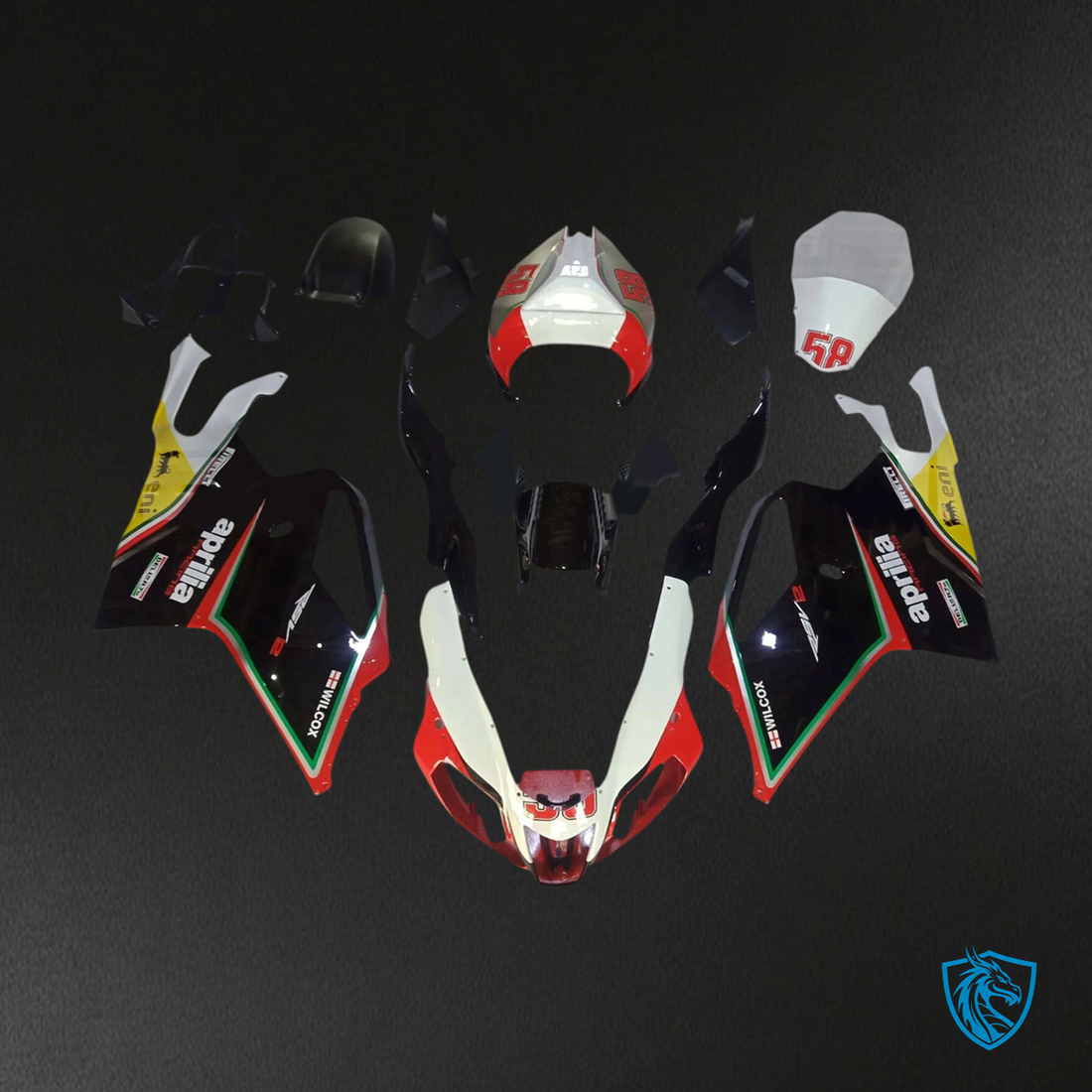 Aprilia RSV 1000 (2003-2006) Fairing Kit - Red & Black Style 2 - ABS Bodywork
