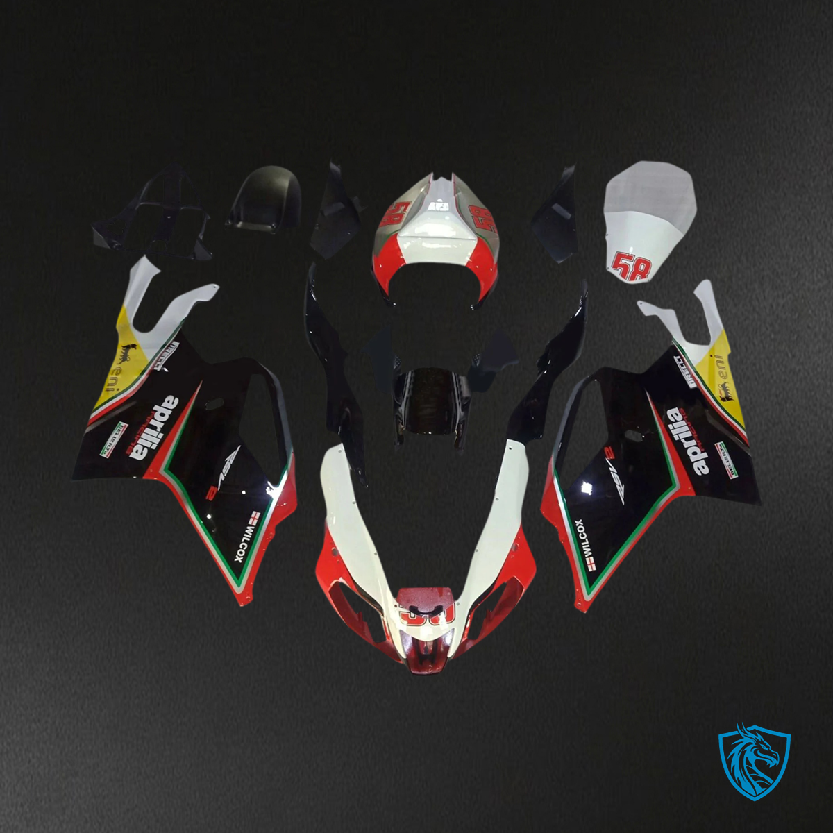 Aprilia RSV 1000 (2003-2006) Fairing Kit - Red & Black Style 2 - ABS Bodywork