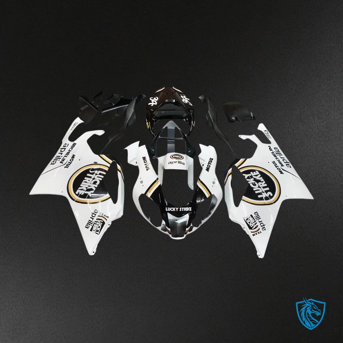 Aprilia RSV 1000 (2003-2006) Fairing Kit - White & Black - ABS Bodywork