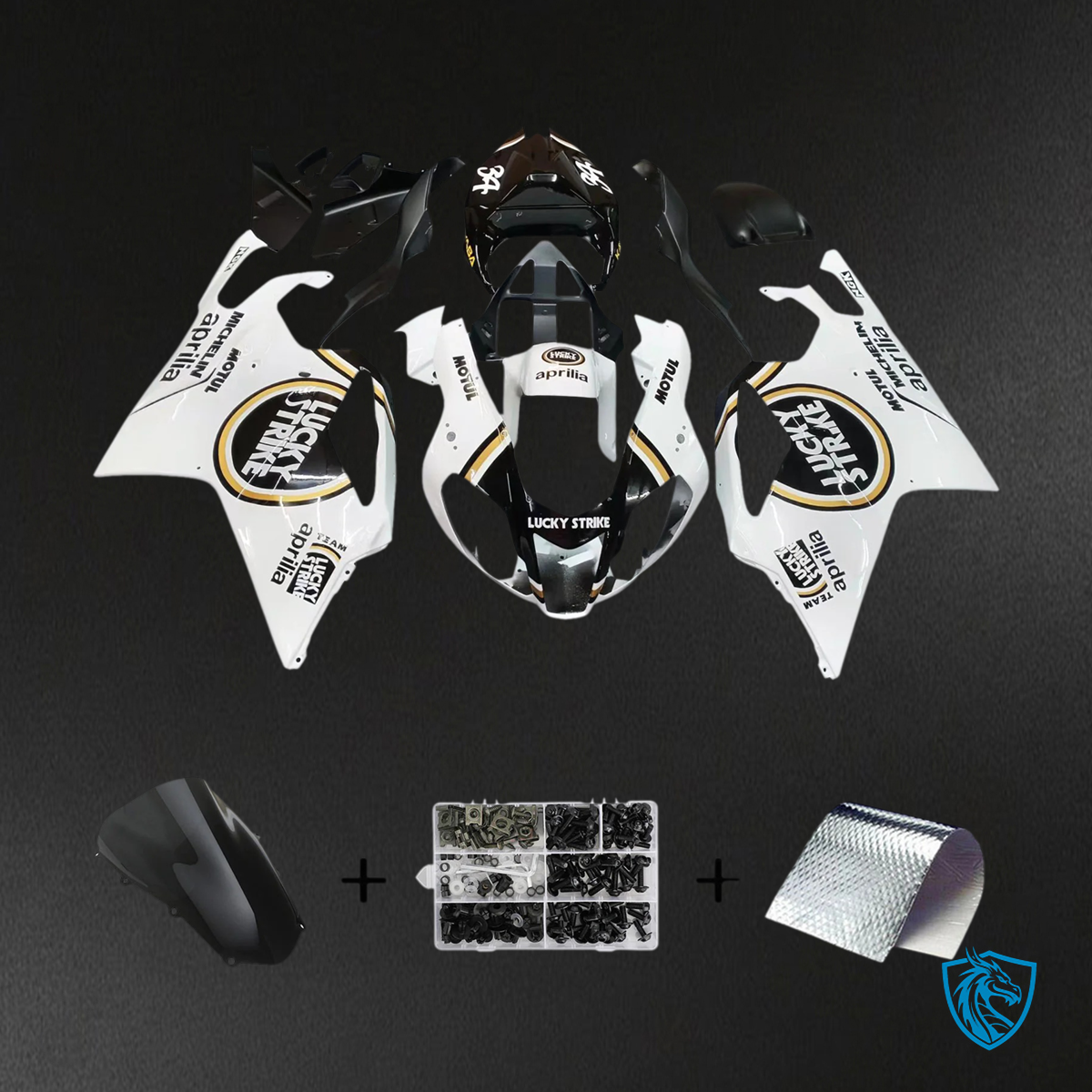 Aprilia RSV 1000 (2003-2006) Fairing Kit - White & Black - ABS Bodywork