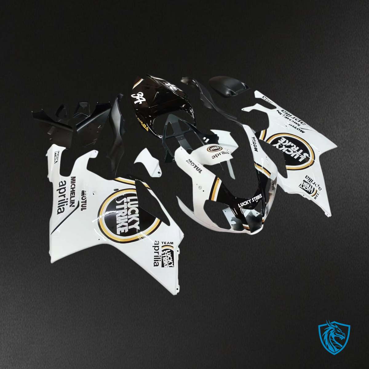 Aprilia RSV 1000 (2003-2006) Fairing Kit - White & Black - ABS Bodywork
