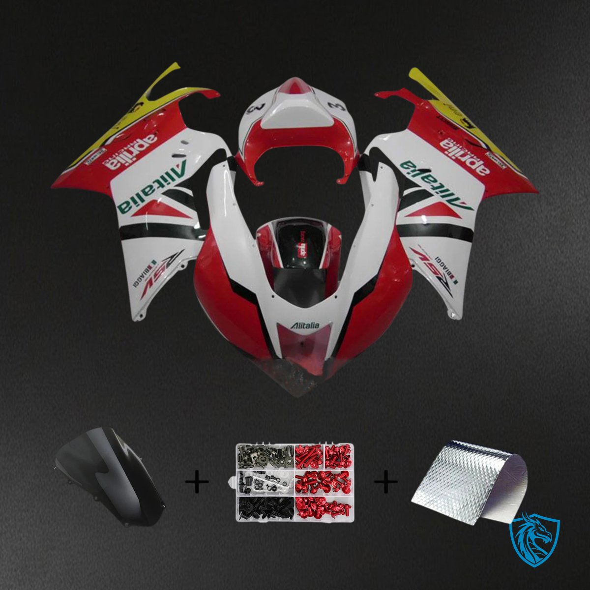 Aprilia RSV 1000 (2003-2006) Fairing Kit - White & Red - ABS Bodywork