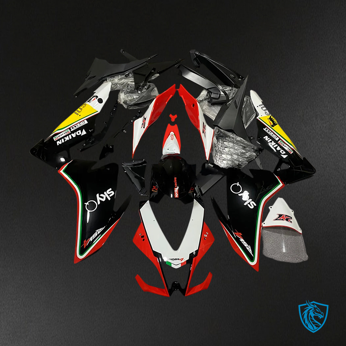 Aprilia RSV4 1000 (2009-2015) Fairing Kit - Black, Red & Yellow - ABS Bodywork