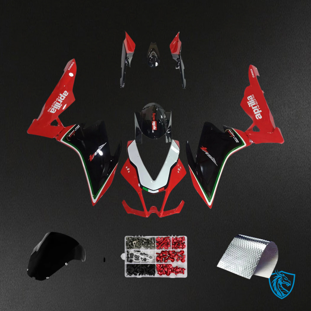 Aprilia RSV4 1000 (2009-2015) Fairing Kit - Black & Red - ABS Bodywork