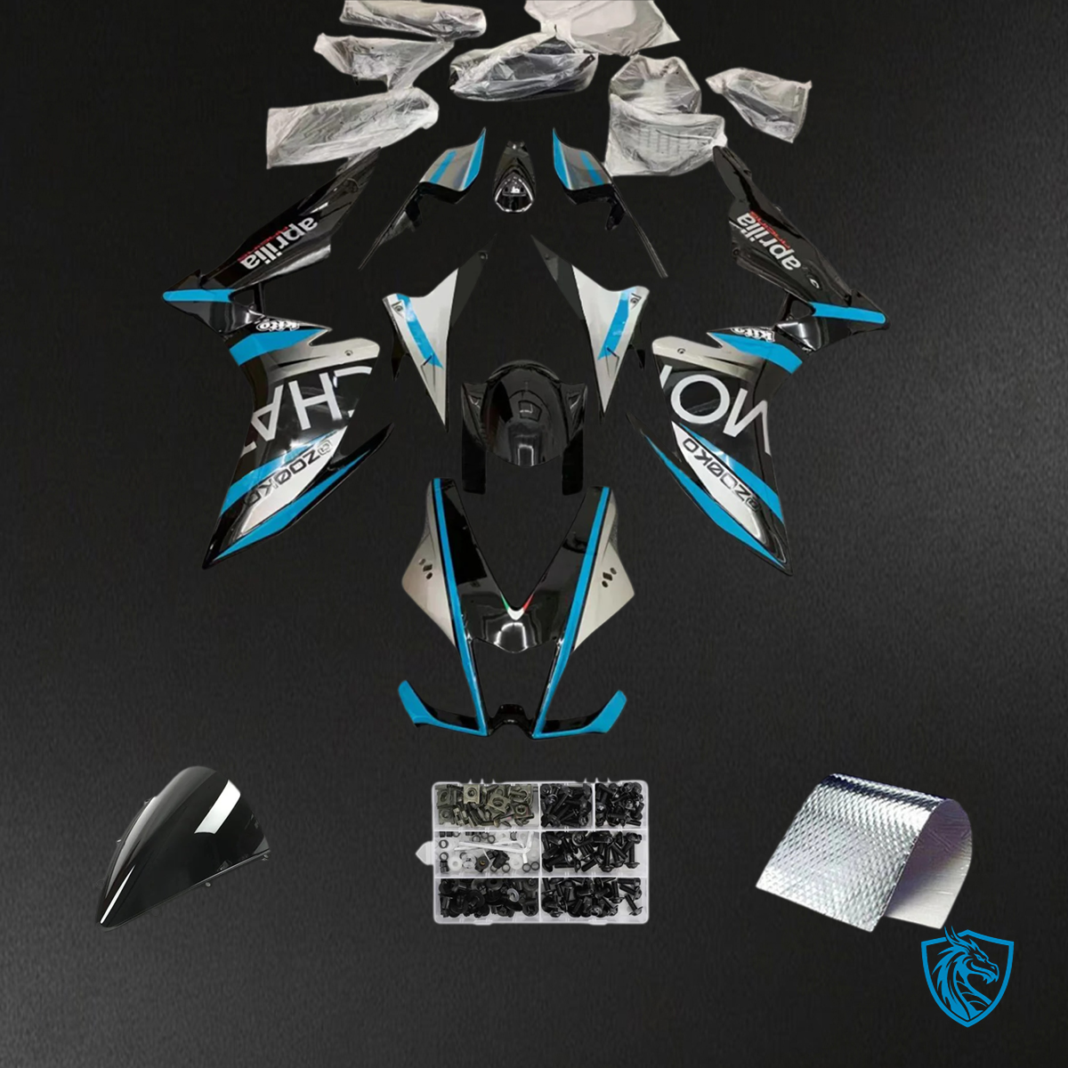 Aprilia RSV4 1000 (2009-2015) Fairing Kit - Blue & Gray - ABS Bodywork