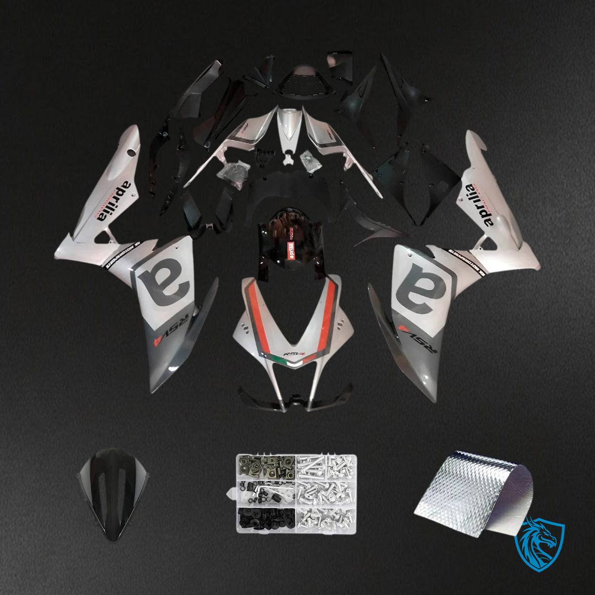 Aprilia RSV4 1000 (2009-2015) Fairing Kit - Gray & Silver - ABS Bodywork