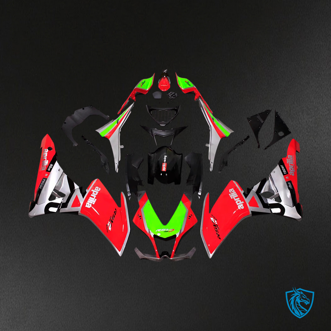 Aprilia RSV4 1000 (2009-2015) Fairing Kit - Green, Black & Red - ABS Bodywork