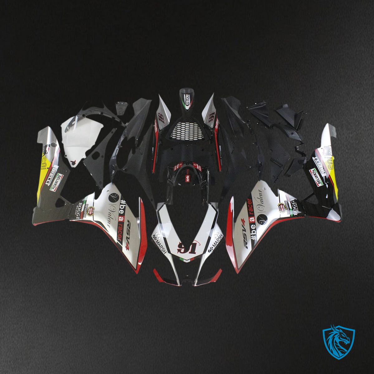 Aprilia RSV4 1000 (2009-2015) Fairing Kit - Grey & Red - ABS Bodywork