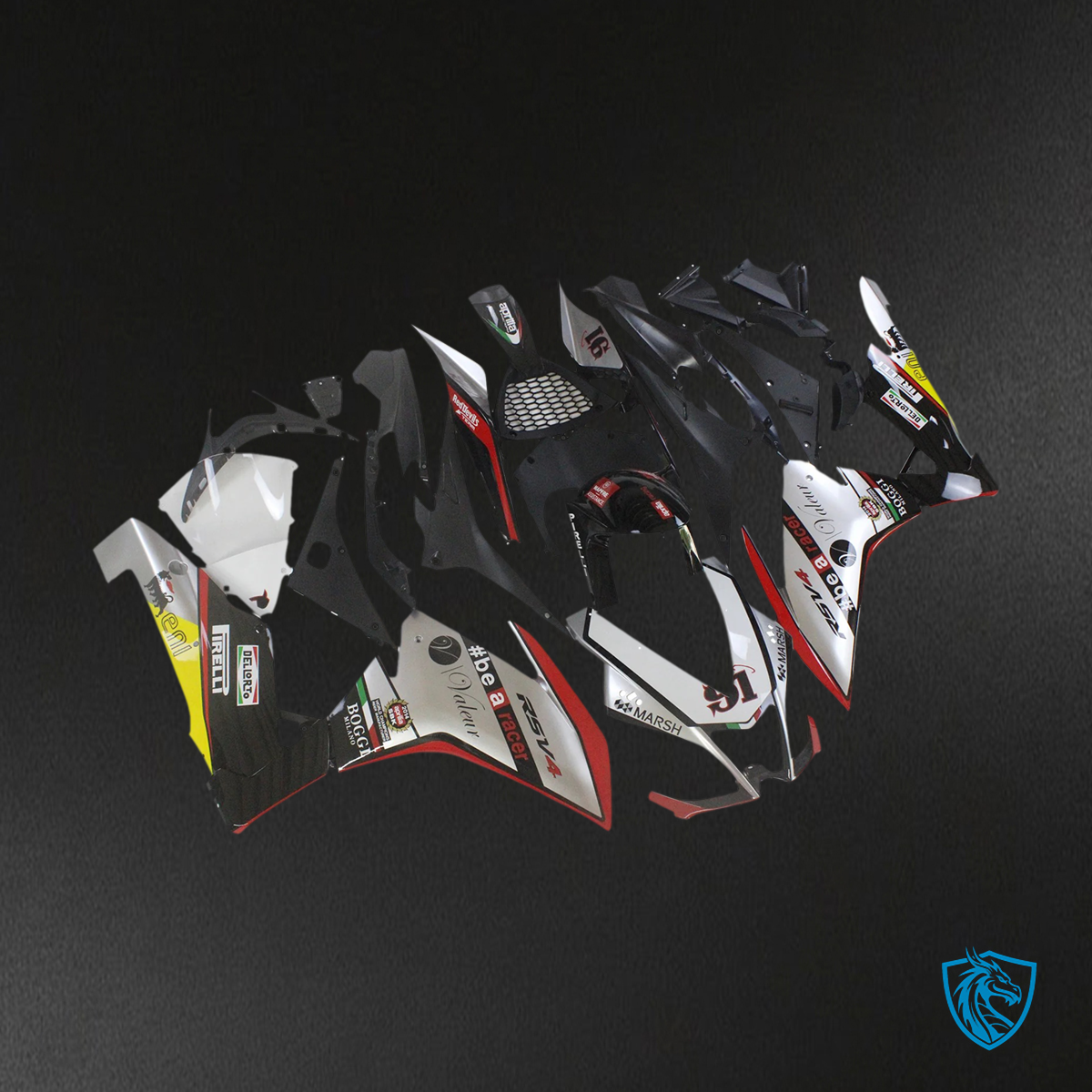 Aprilia RSV4 1000 (2009-2015) Fairing Kit - Grey & Red - ABS Bodywork