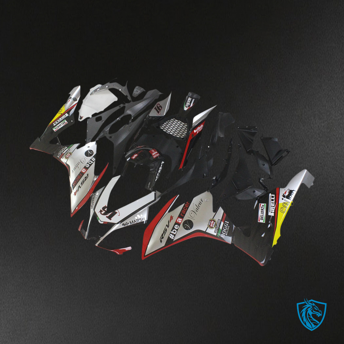 Aprilia RSV4 1000 (2009-2015) Fairing Kit - Grey & Red - ABS Bodywork