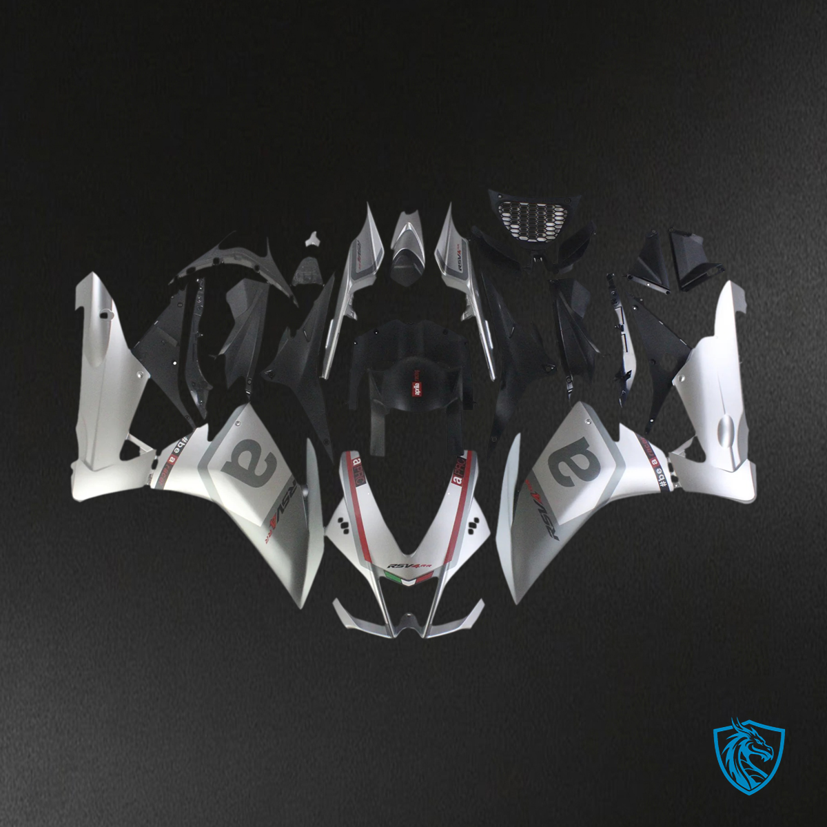 Aprilia RSV4 1000 (2009-2015) Fairing Kit - Grey & Silver - ABS Bodywork