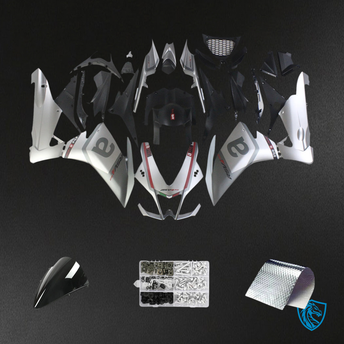 Aprilia RSV4 1000 (2009-2015) Fairing Kit - Grey & Silver - ABS Bodywork