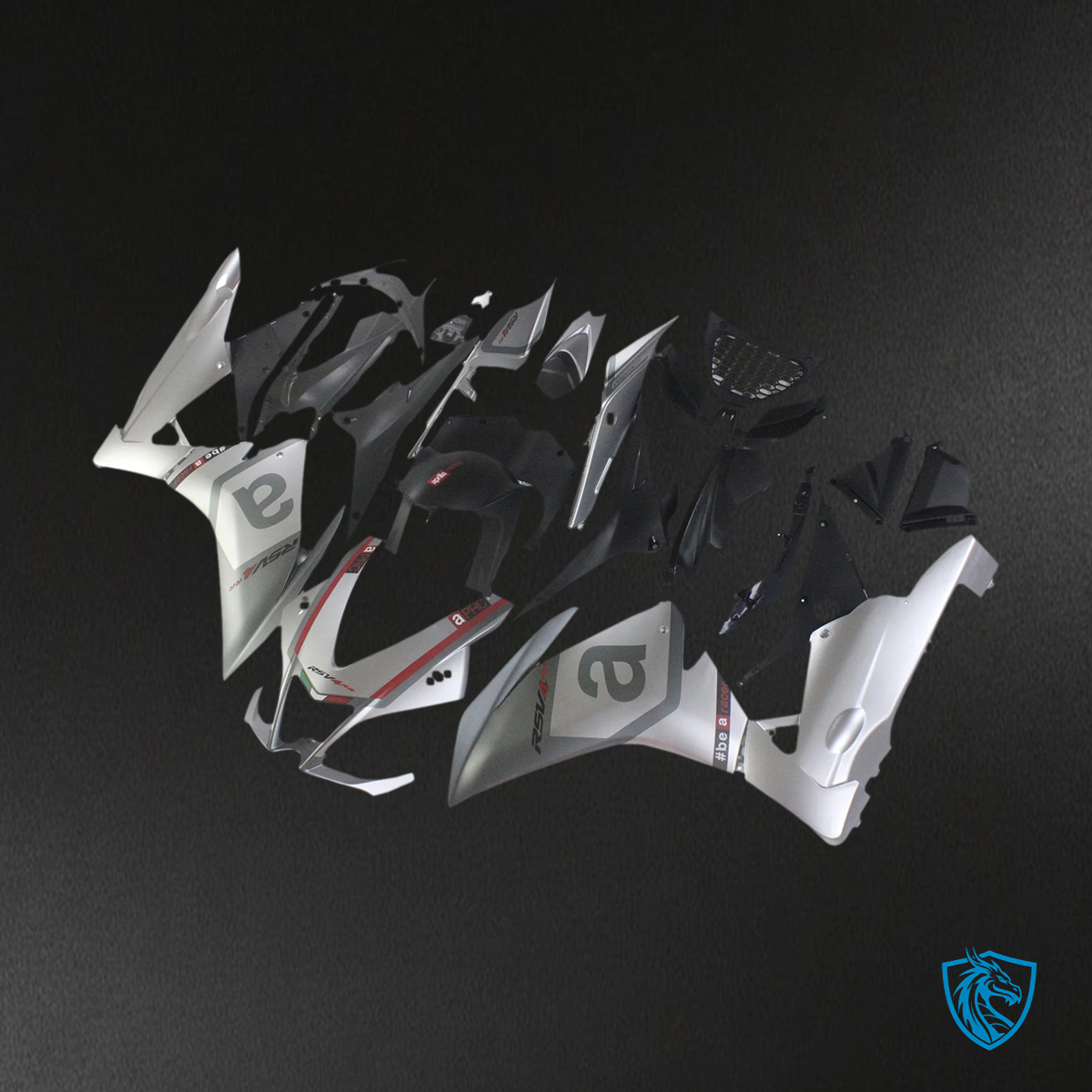 Aprilia RSV4 1000 (2009-2015) Fairing Kit - Grey & Silver - ABS Bodywork