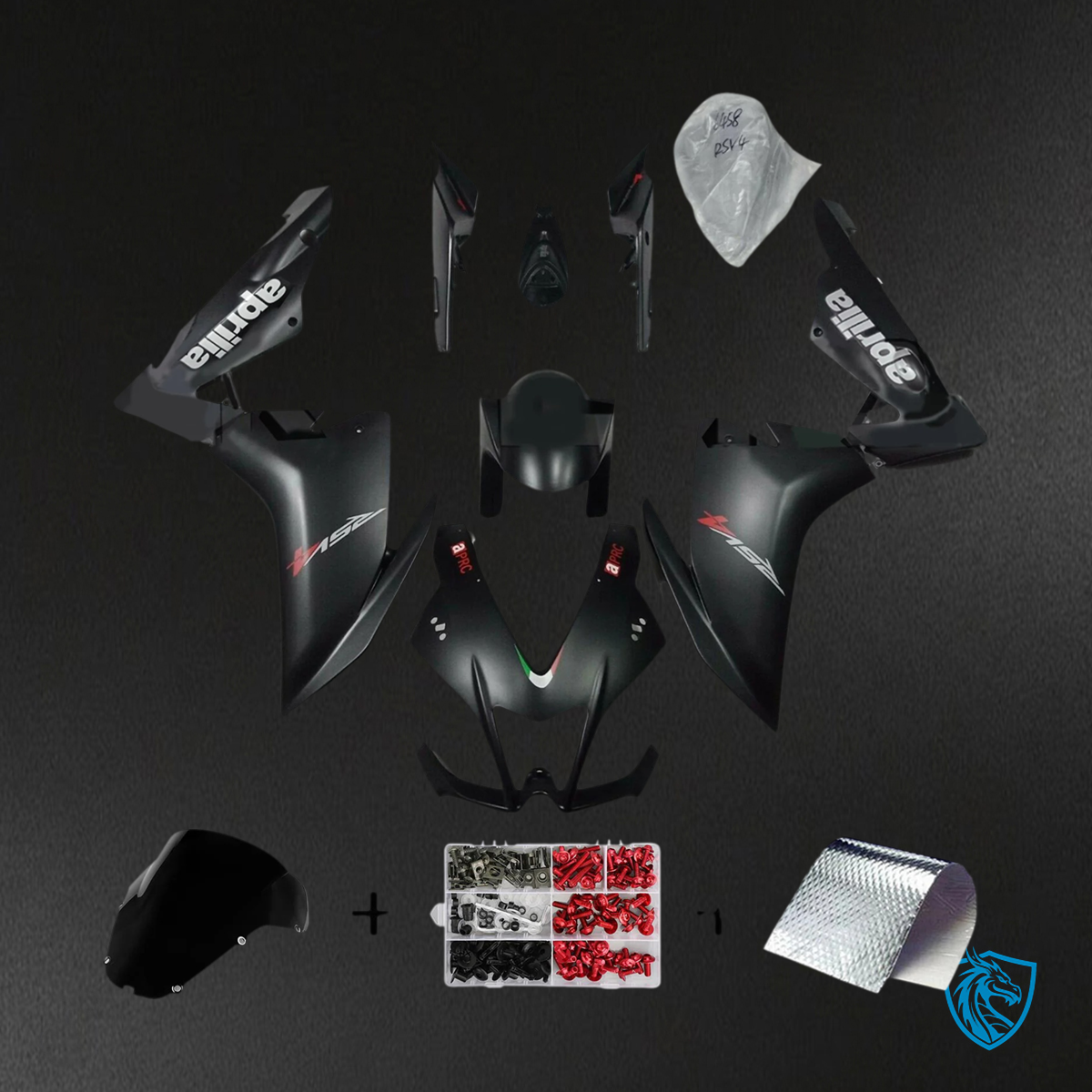 Aprilia RSV4 1000 (2009-2015) Fairing Kit - Matte Black - ABS Bodywork