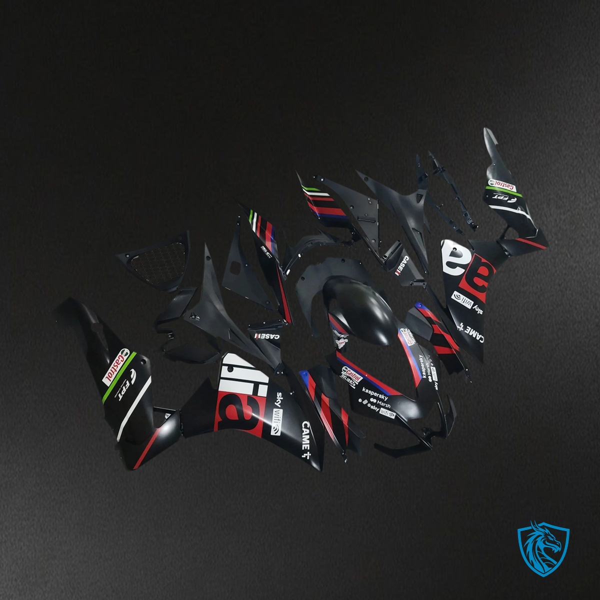 Aprilia RSV4 1000 (2009-2015) Fairing Kit - Matte Black & Red - ABS Bodywork