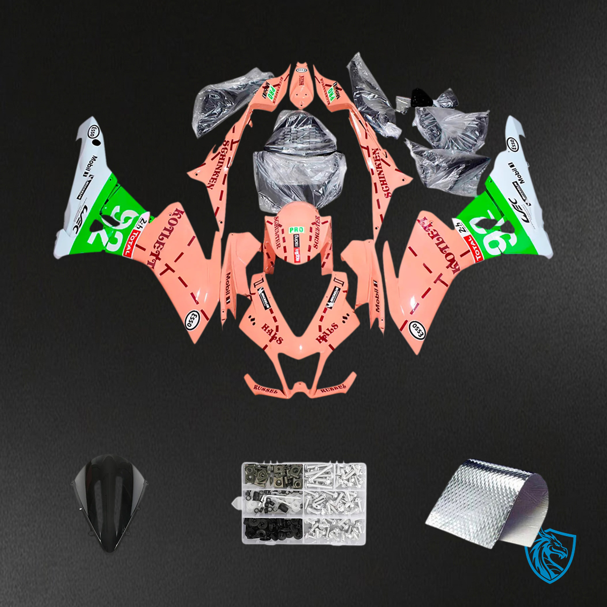 Aprilia RSV4 1000 (2009-2015) Fairing Kit - Pink, Green & White - ABS Bodywork