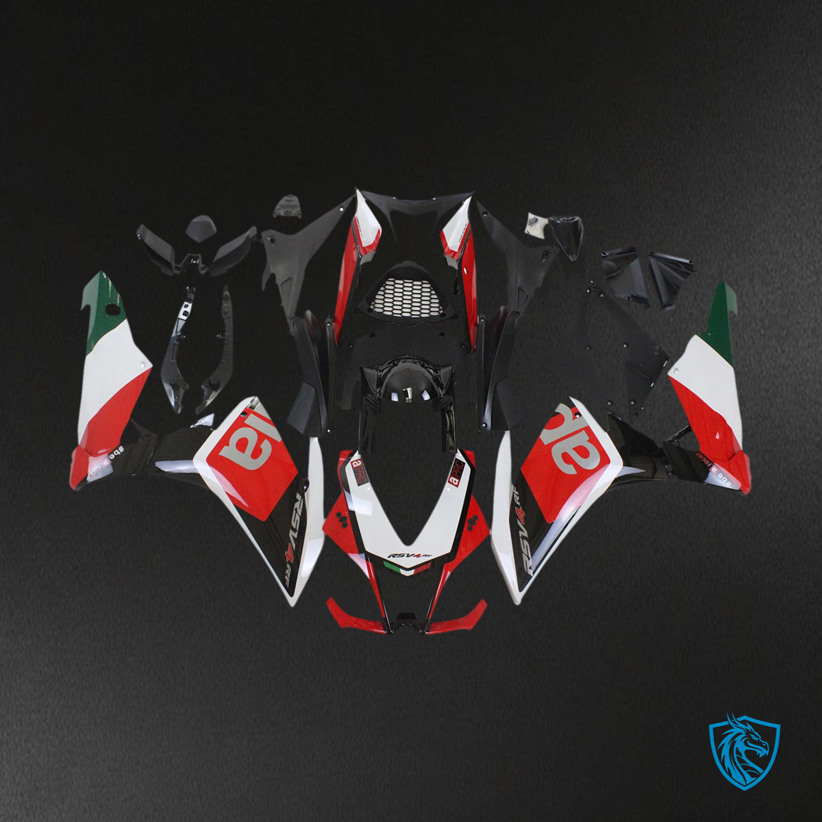 Aprilia RSV4 1000 (2009-2015) Fairing Kit - Red & Black - ABS Plastic Bodywork