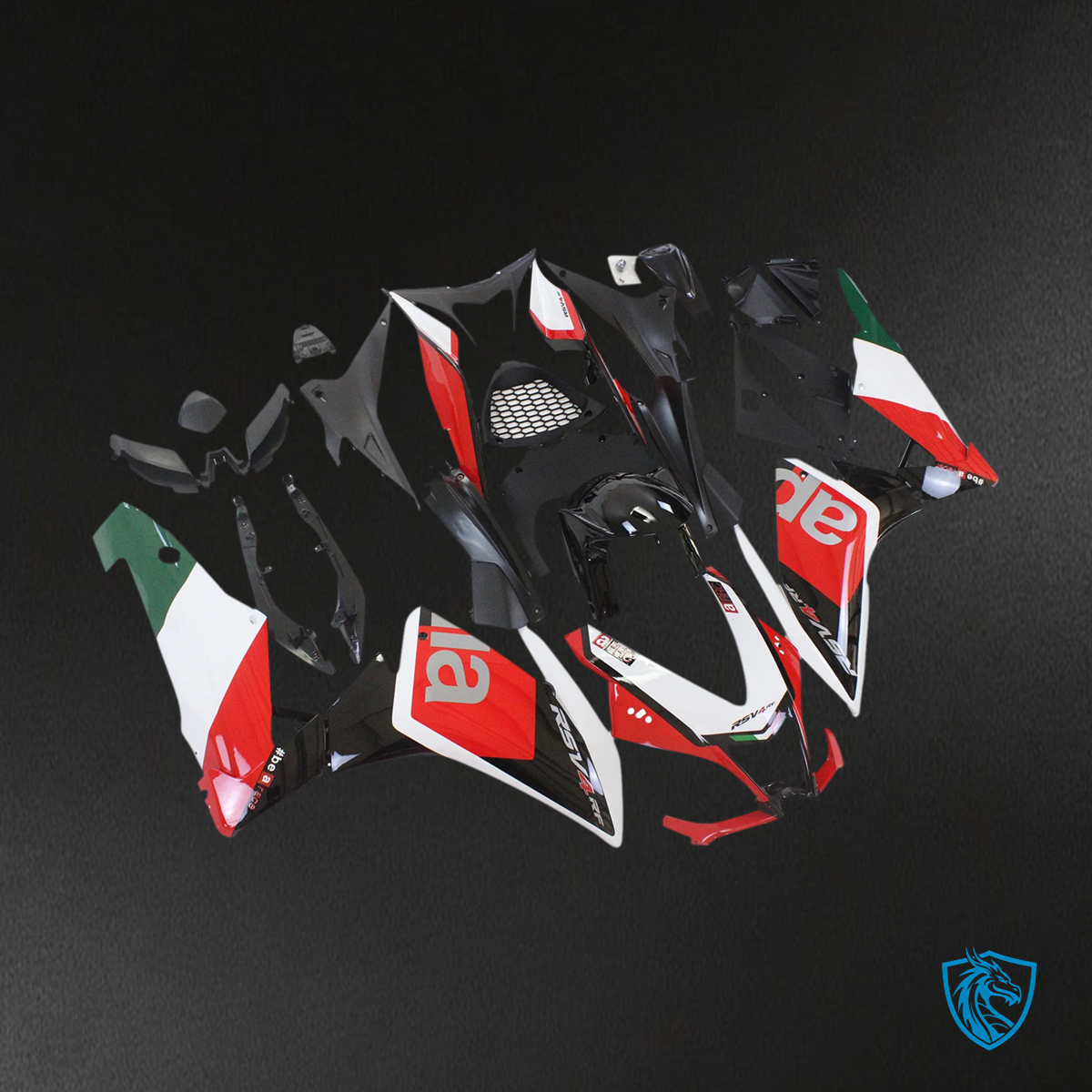 Aprilia RSV4 1000 (2009-2015) Fairing Kit - Red & Black - ABS Plastic Bodywork