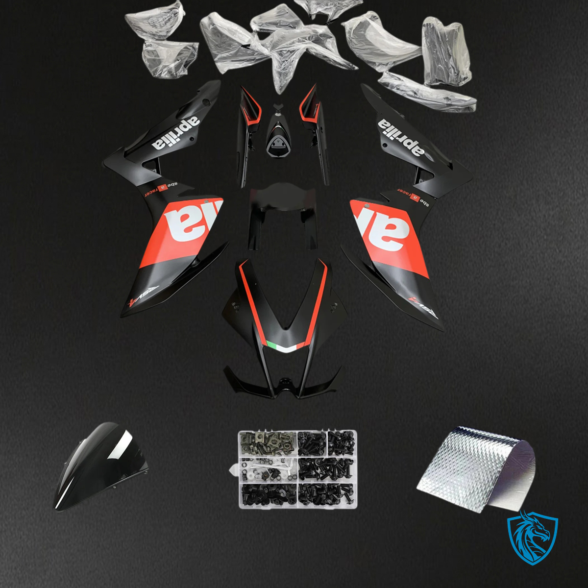 Aprilia RSV4 1000 (2009-2015) Fairing Kit - Red and Black - ABS Bodywork