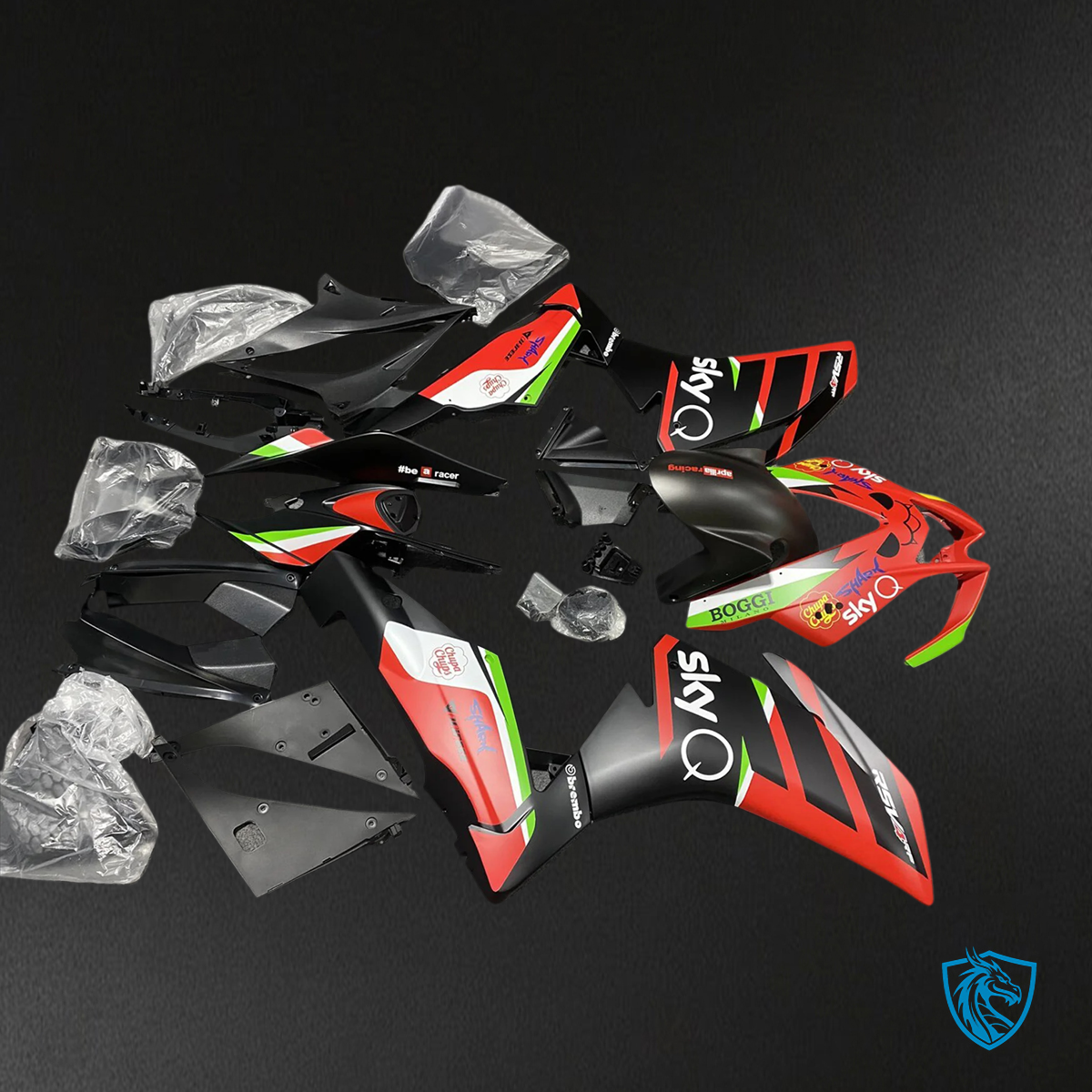 Aprilia RSV4 1000 (2009-2015) - Fairing Kit - Red & Black - ABS Bodywork