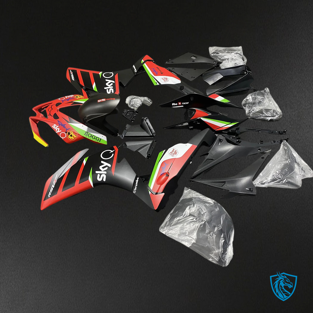 Aprilia RSV4 1000 (2009-2015) - Fairing Kit - Red & Black - ABS Bodywork