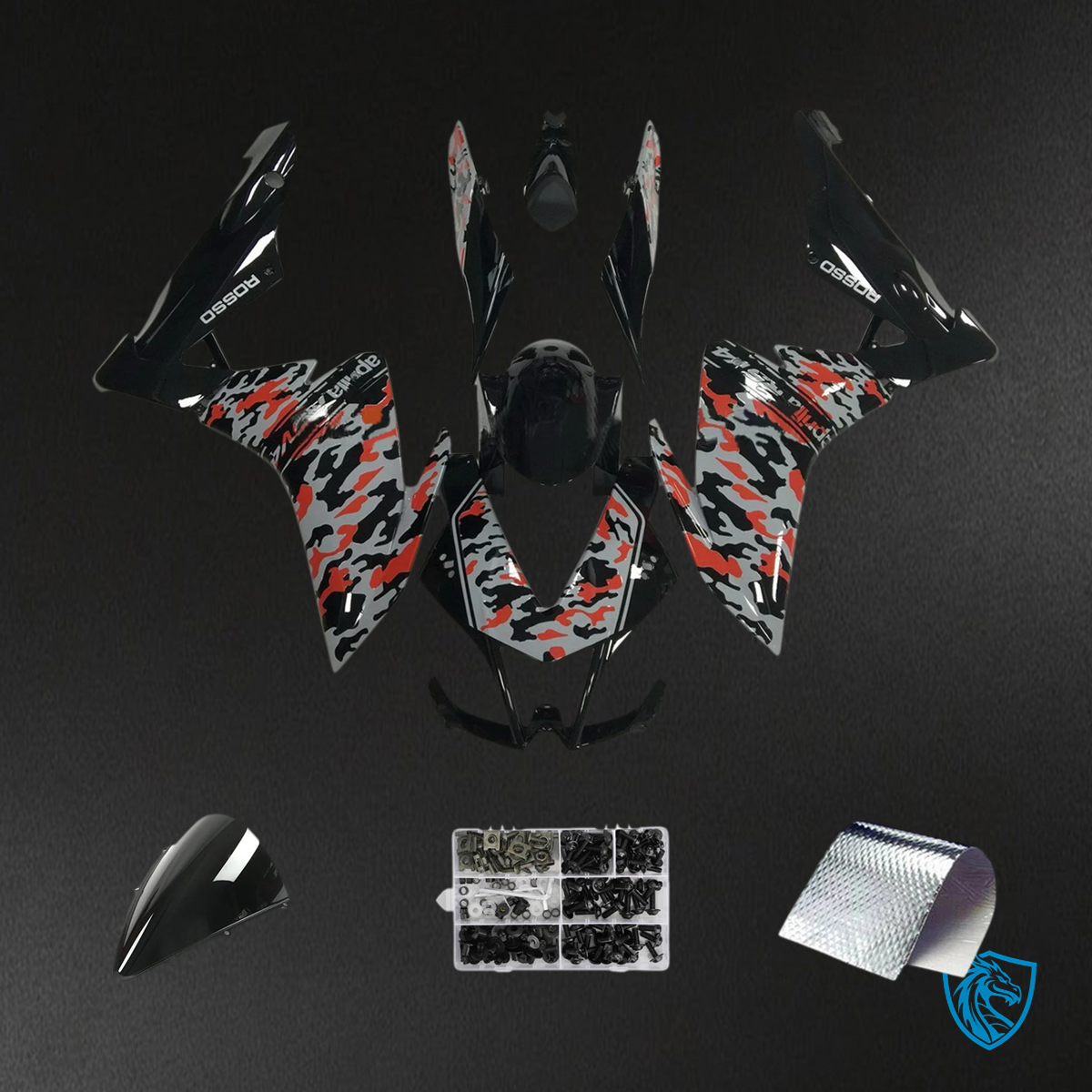 Aprilia RSV4 1000 (2009-2015) Fairing Kit - Red & Gray Camo - ABS Bodywork