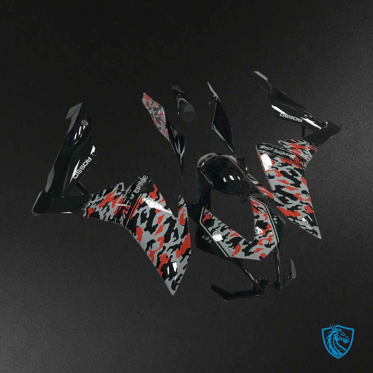 Aprilia RSV4 1000 (2009-2015) Fairing Kit - Red & Gray Camo - ABS Bodywork