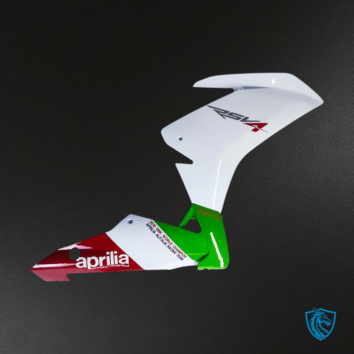Aprilia RSV4 1000 (2009-2015) Fairing Kit - White, Black and Green - ABS Bodywork