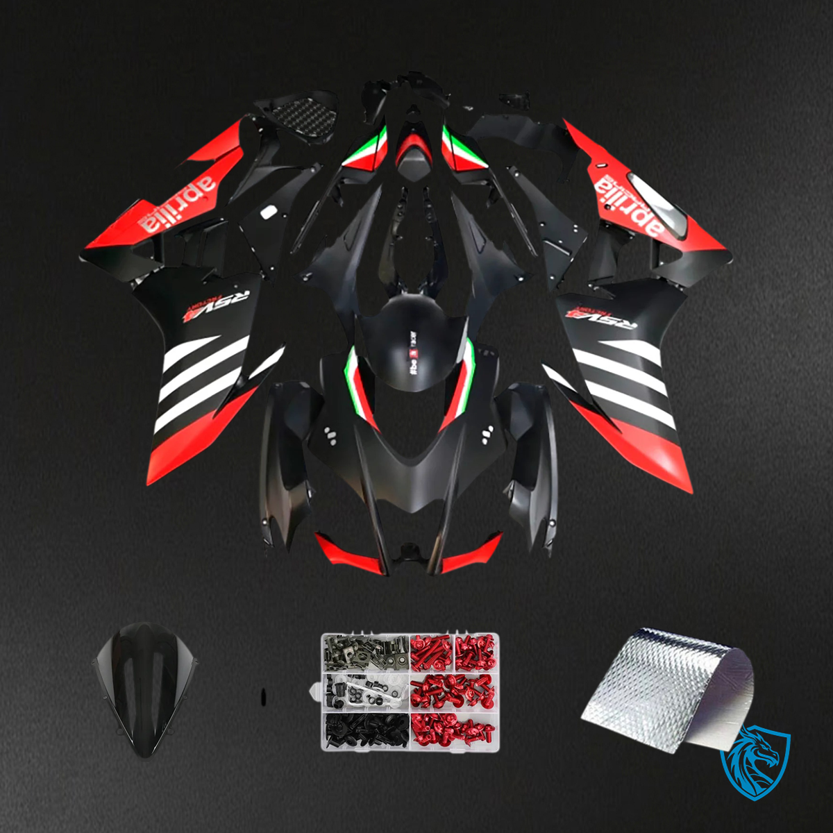 Aprilia RSV4 1000 (2009-2015) Fairing Kit - White, Black and Red - ABS Bodywork