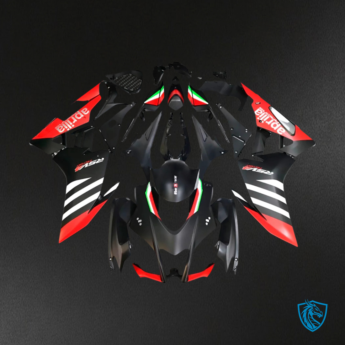 Aprilia RSV4 1000 (2009-2015) Fairing Kit - White, Black and Red - ABS Bodywork