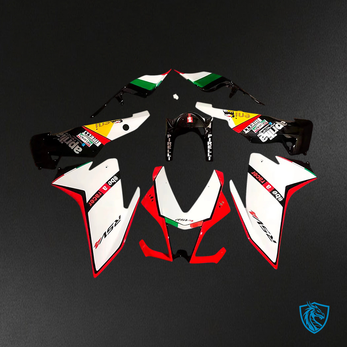 Aprilia RSV4 1000 (2009-2015) Fairing Kit - White, Yellow & Red - ABS Bodywork
