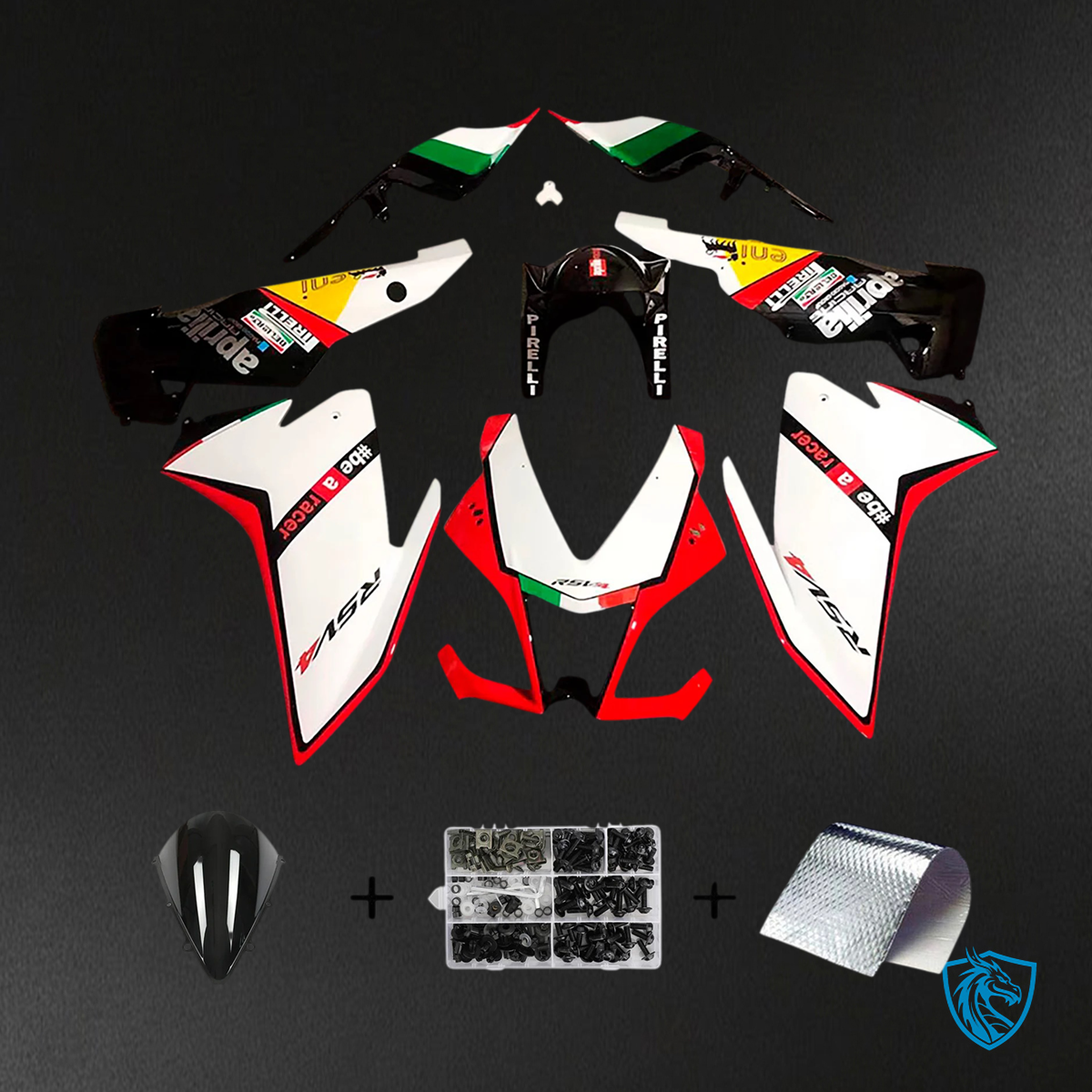 Aprilia RSV4 1000 (2009-2015) Fairing Kit - White, Yellow & Red - ABS Bodywork