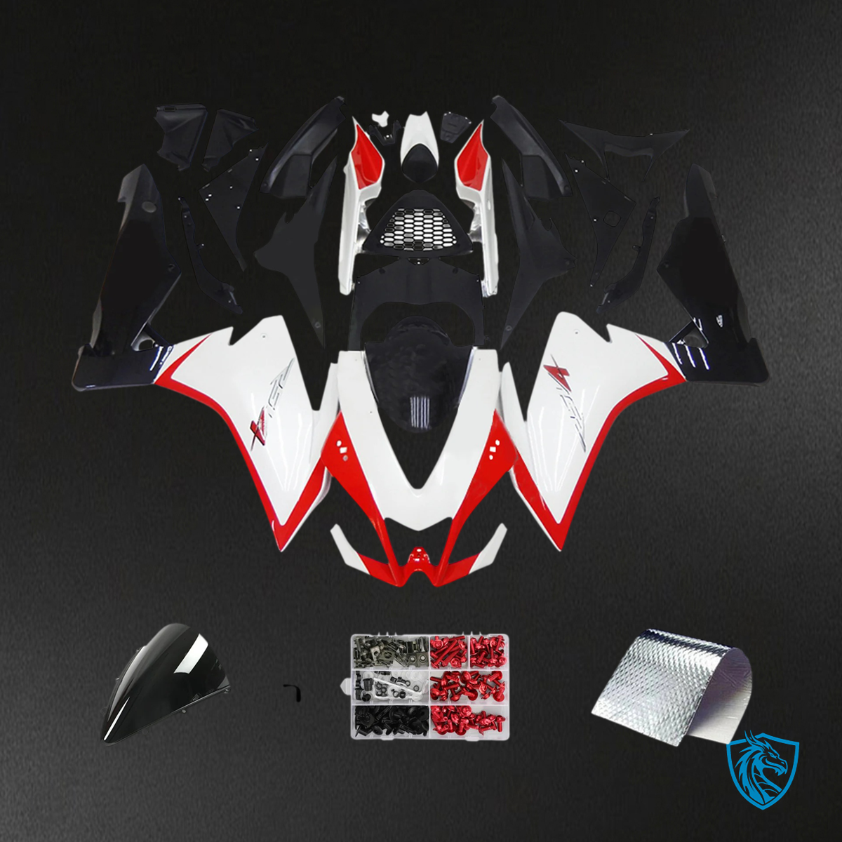 Aprilia RSV4 1000 (2009-2015) Fairing Kit - White and Red - ABS Bodywork
