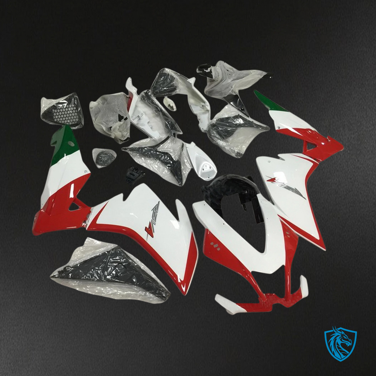 Aprilia RSV4 1000 (2009-2015) Fairing Kit - White & Red Style_2 - ABS Bodywork