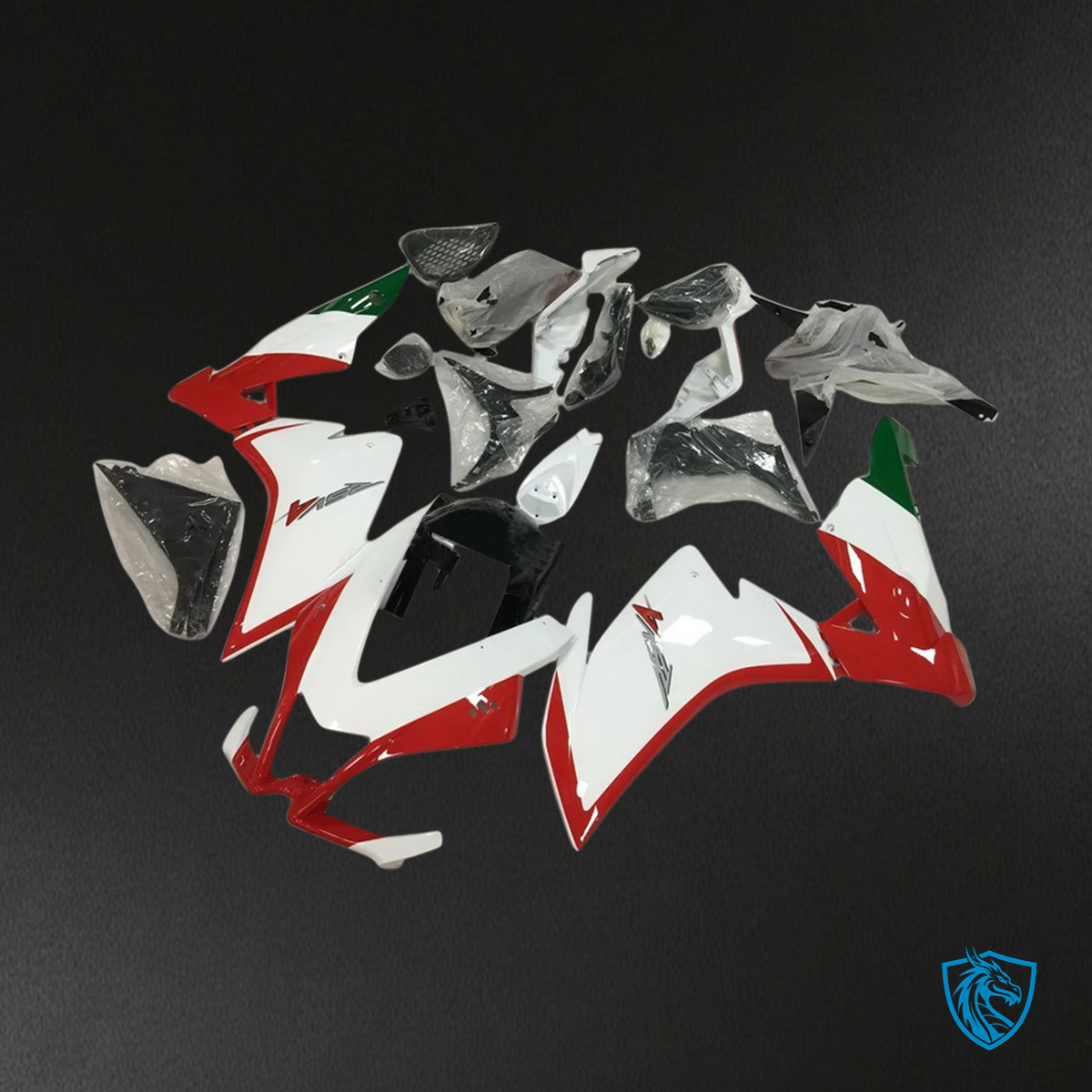 Aprilia RSV4 1000 (2009-2015) Fairing Kit - White & Red Style_2 - ABS Bodywork