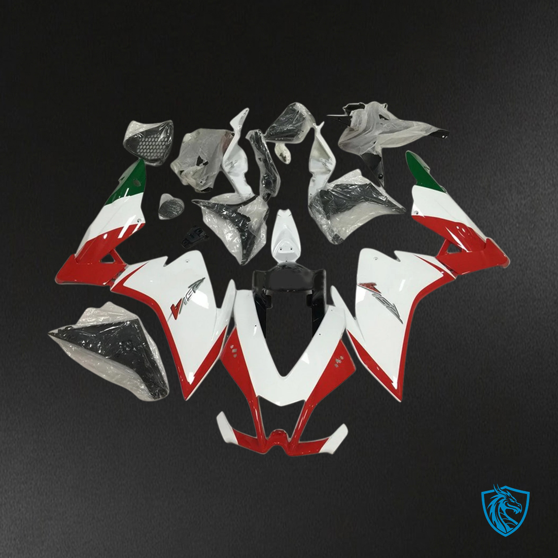 Aprilia RSV4 1000 (2009-2015) Fairing Kit - White & Red Style_2 - ABS Bodywork