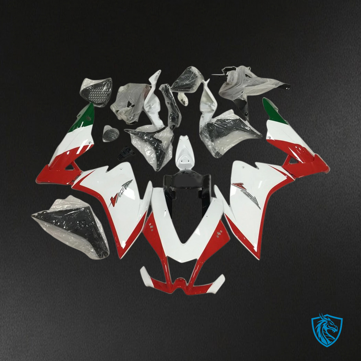 Aprilia RSV4 1000 (2009-2015) Fairing Kit - White & Red Style_2 - ABS Bodywork