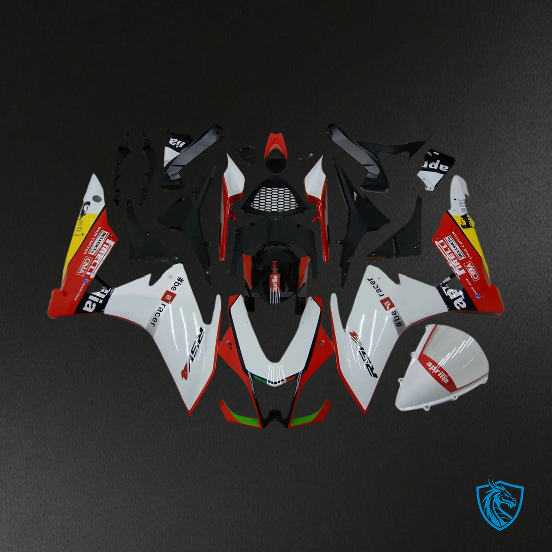 Aprilia RSV4 1000 (2009-2015) Fairing Kit - White & Red Style_4 - ABS Bodywork