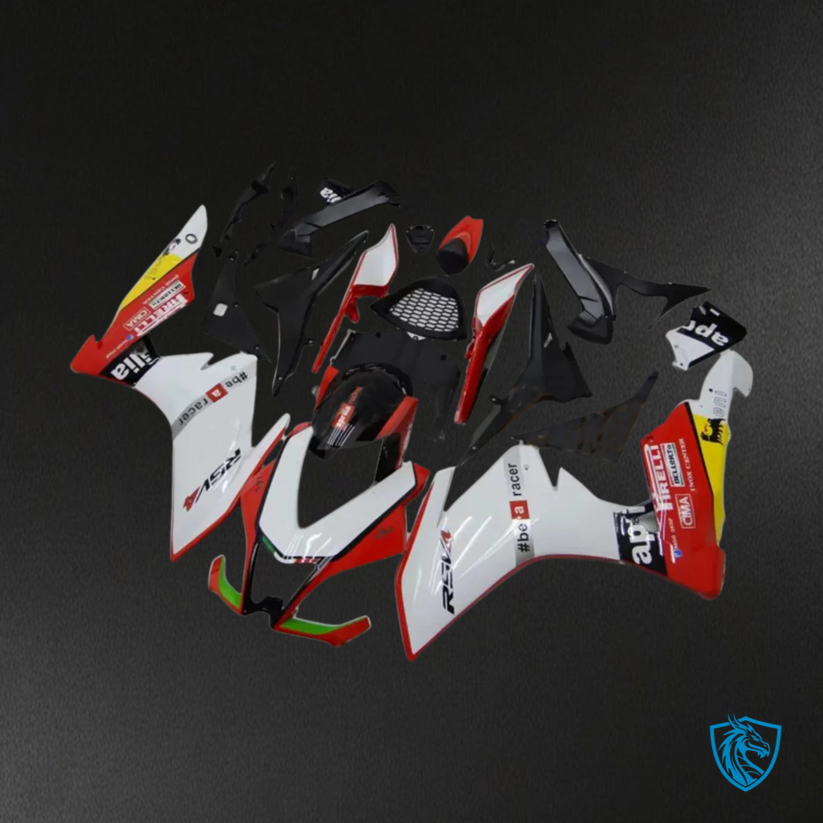 Aprilia RSV4 1000 (2009-2015) Fairing Kit - White & Red Style_4 - ABS Bodywork