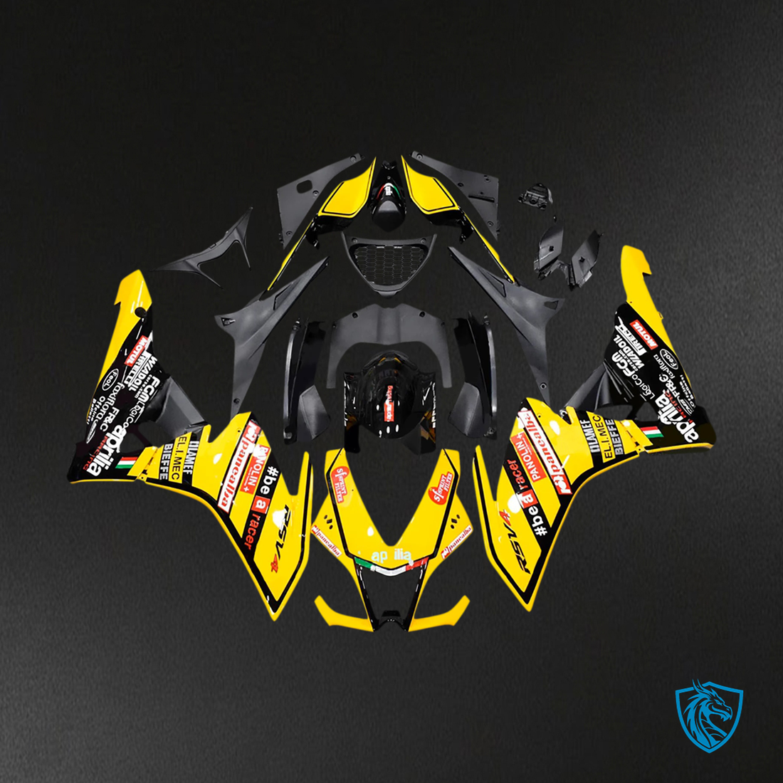 Aprilia RSV4 1000 (2009-2015) Fairing Kit - Yellow & Black - ABS Bodywork