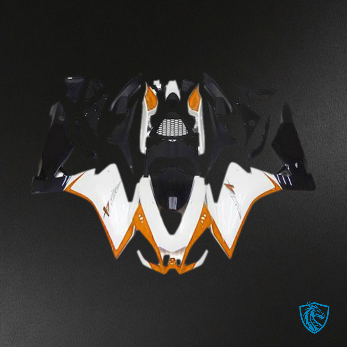 Aprilia RSV4 1000 (2010-2015) Glossy White & Orange Motorcycle - Custom ABS Fairing Kit