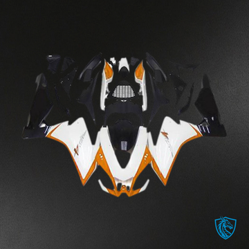 Aprilia RSV4 1000 (2010-2015) Glossy White & Orange Motorcycle - Custom ABS Fairing Kit