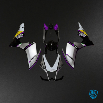 Aprilia RSV4 1000 (2010-2015) Silver & Purple Motorcycle - Custom ABS Fairing Kit