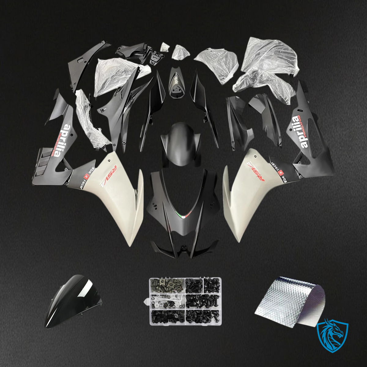 Aprilia RSV4 1000 (2016-2020) Fairing Kit - Black & Gray - ABS Bodywork