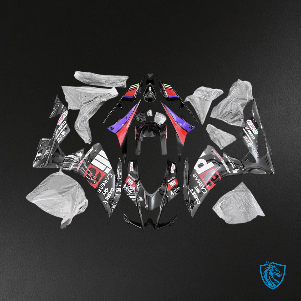 Aprilia RSV4 1000 (2016-2020) Fairing Kit - Black, Pink & Purple - ABS Bodywork