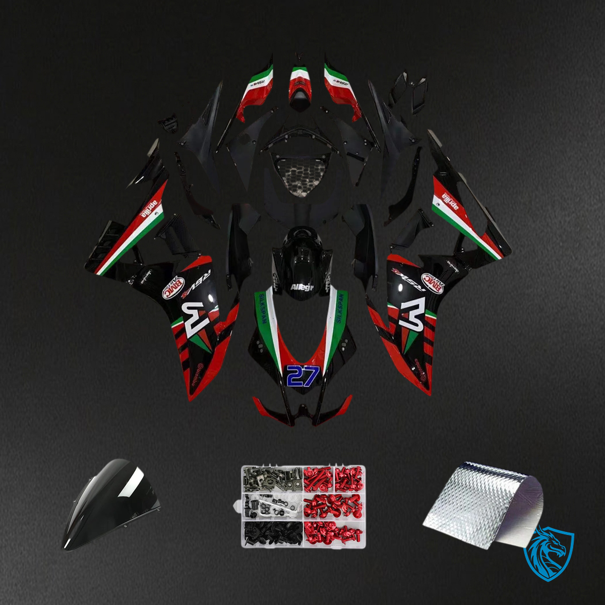 Aprilia RSV4 1000 (2016-2020) Fairing Kit - Black & Red - ABS Bodywork