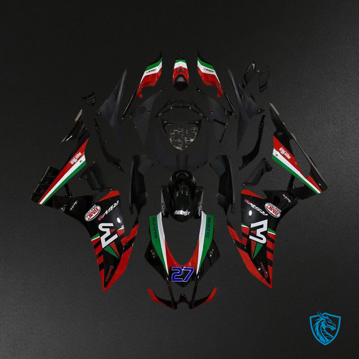 Aprilia RSV4 1000 (2016-2020) Fairing Kit - Black & Red - ABS Bodywork