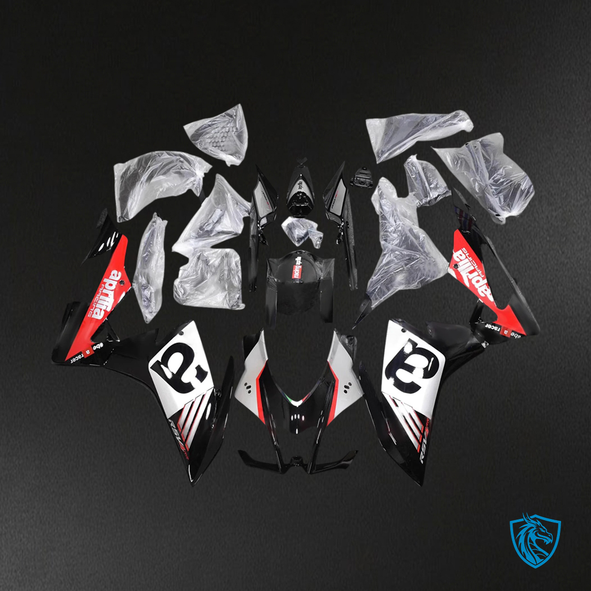Aprilia RSV4 1000 (2016-2020) Fairing Kit - Black, White & Red - ABS Bodywork